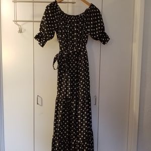 Long Black Polka Dot Dress